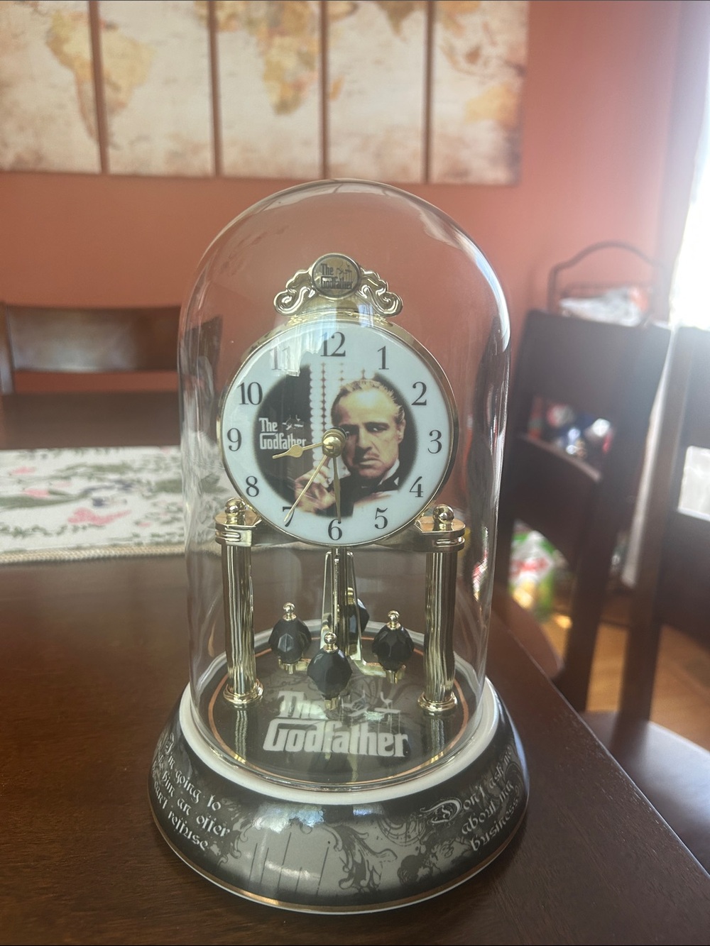 Collectible Dome Clock - Gold and Black